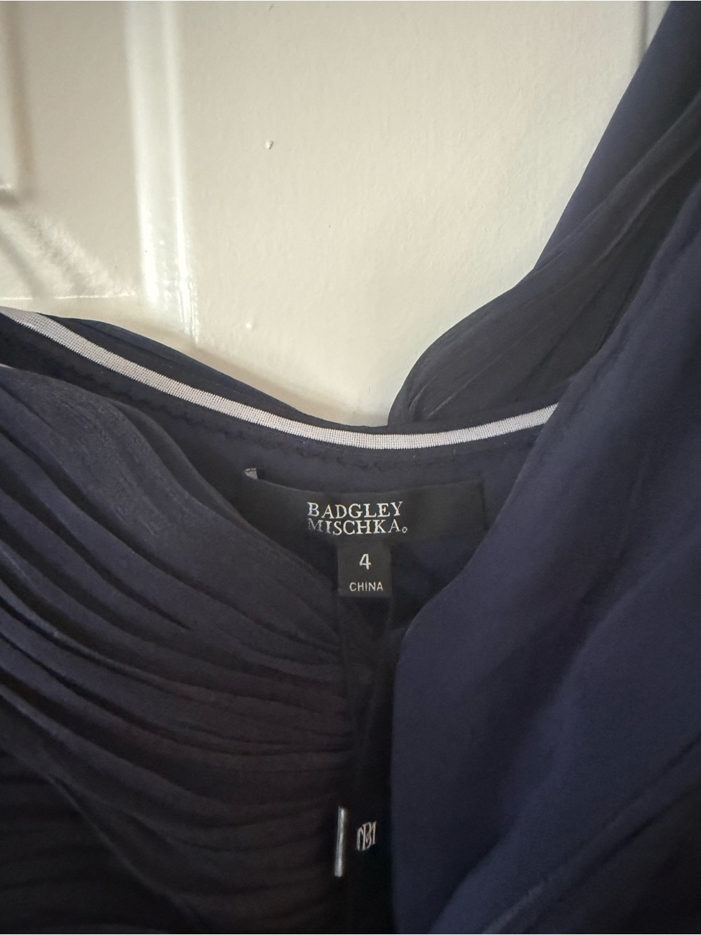 One-Shoulder Navy Evening Gown - Picture 7 of 9